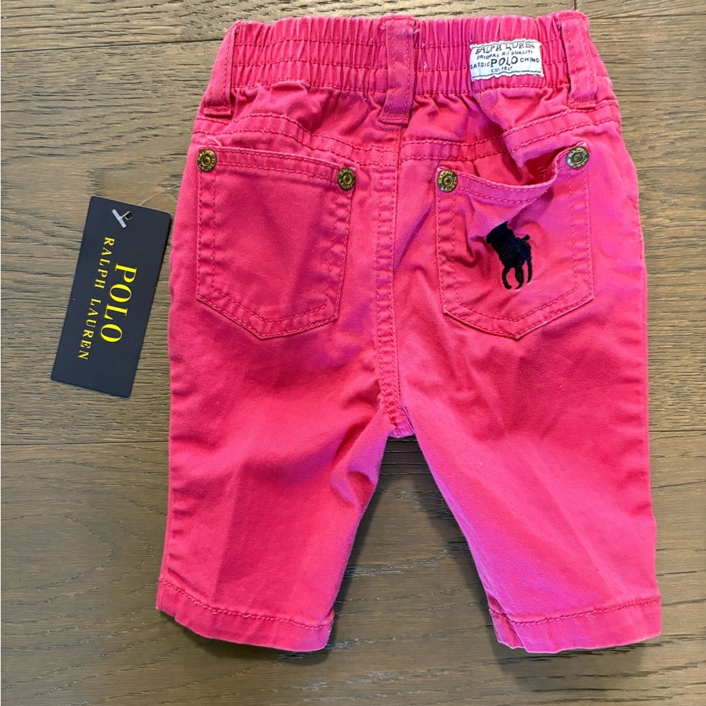 Ralph Lauren pink girls spring baby pants 3M NWT retail $110